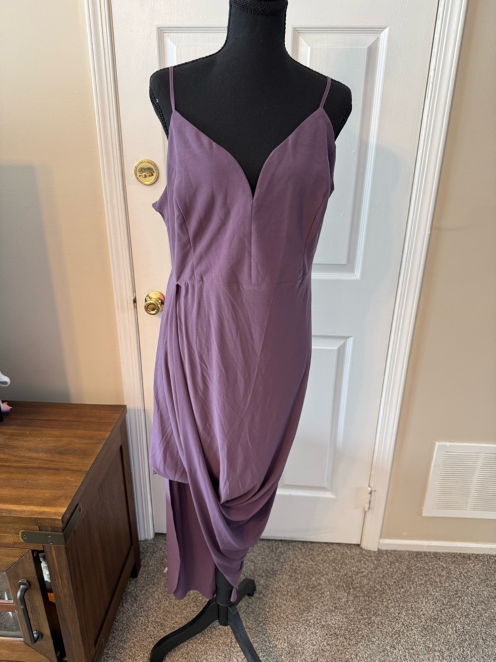 Socialite Purple High-Low Spaghetti Strap Dress